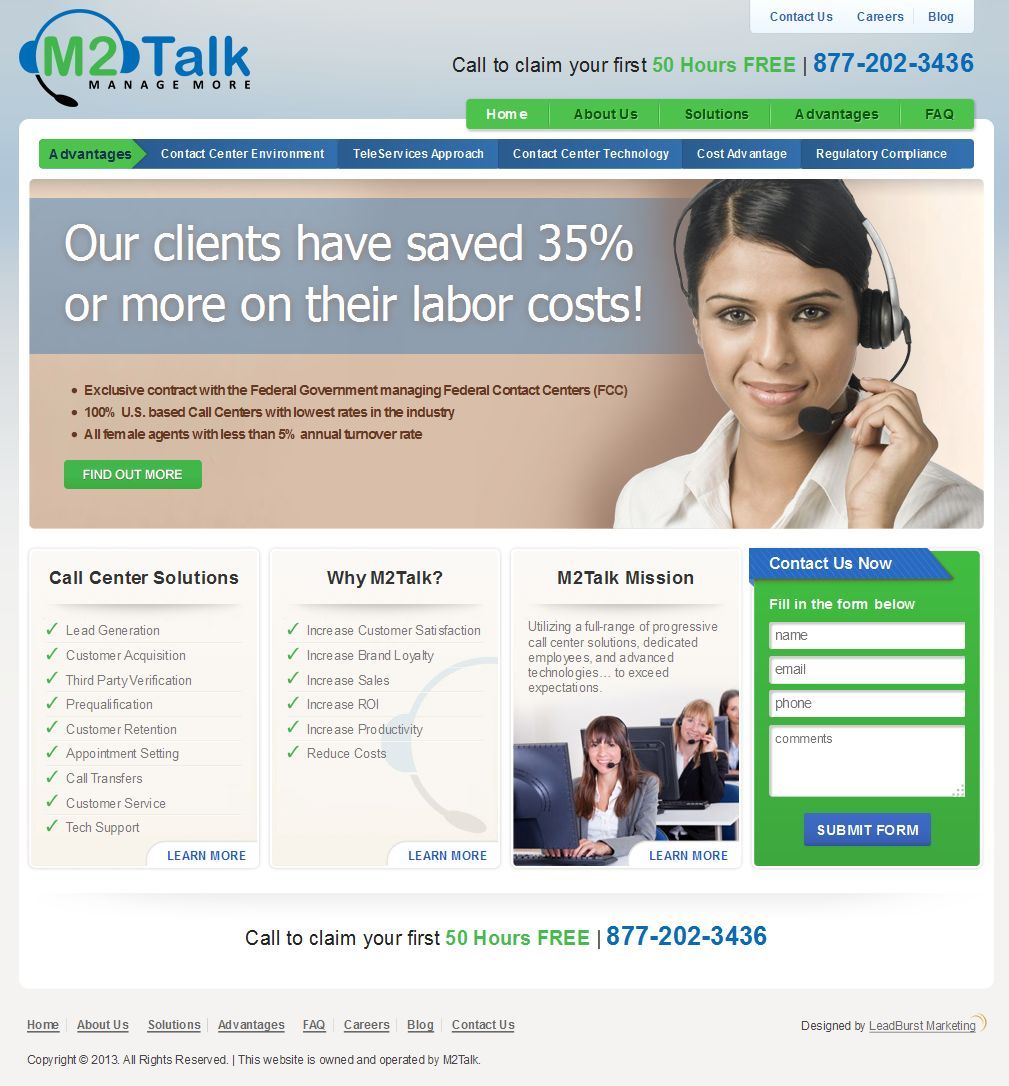 Call Center Services Website