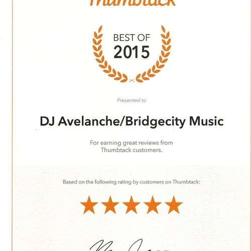 Best of 2015 Award from Thumbtack