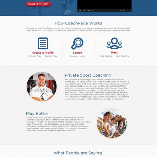 Coachpage logo design, website design and developm