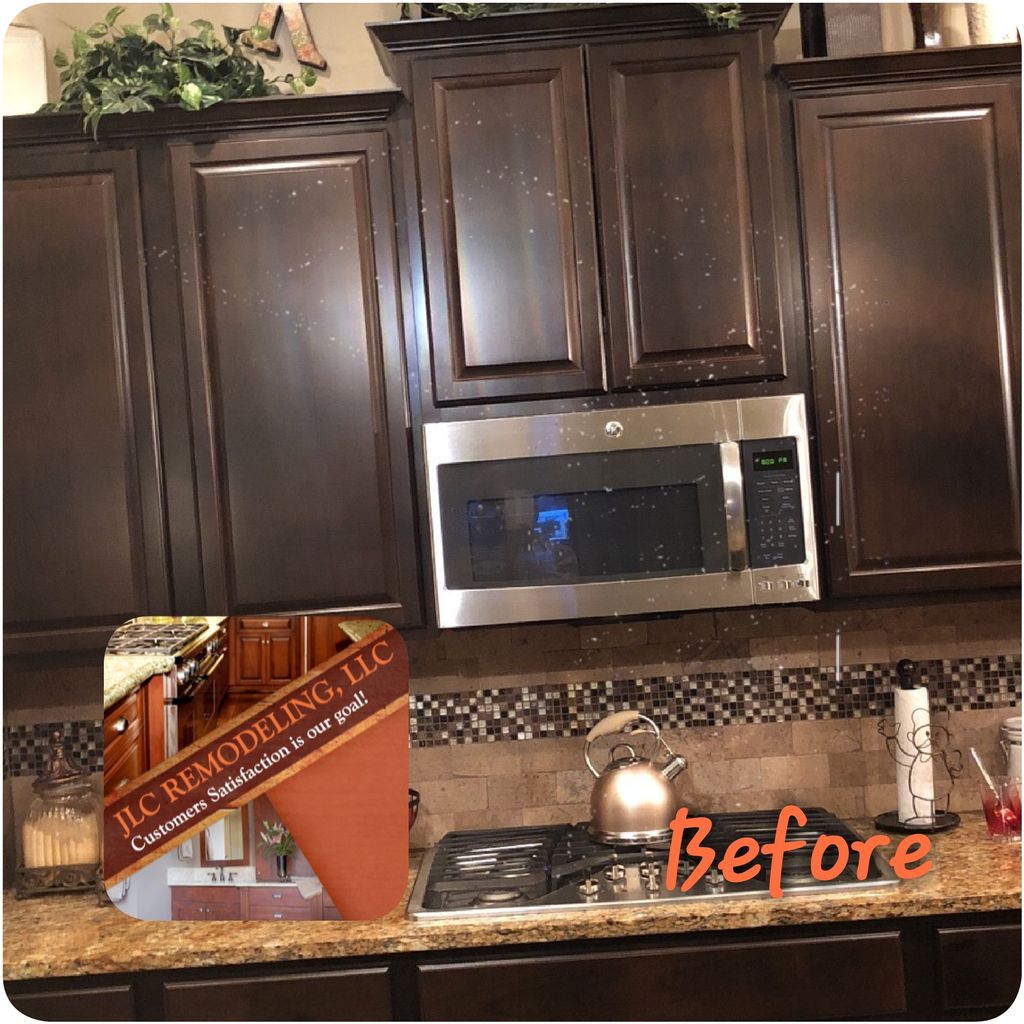 Before painting kitchen cabinets 