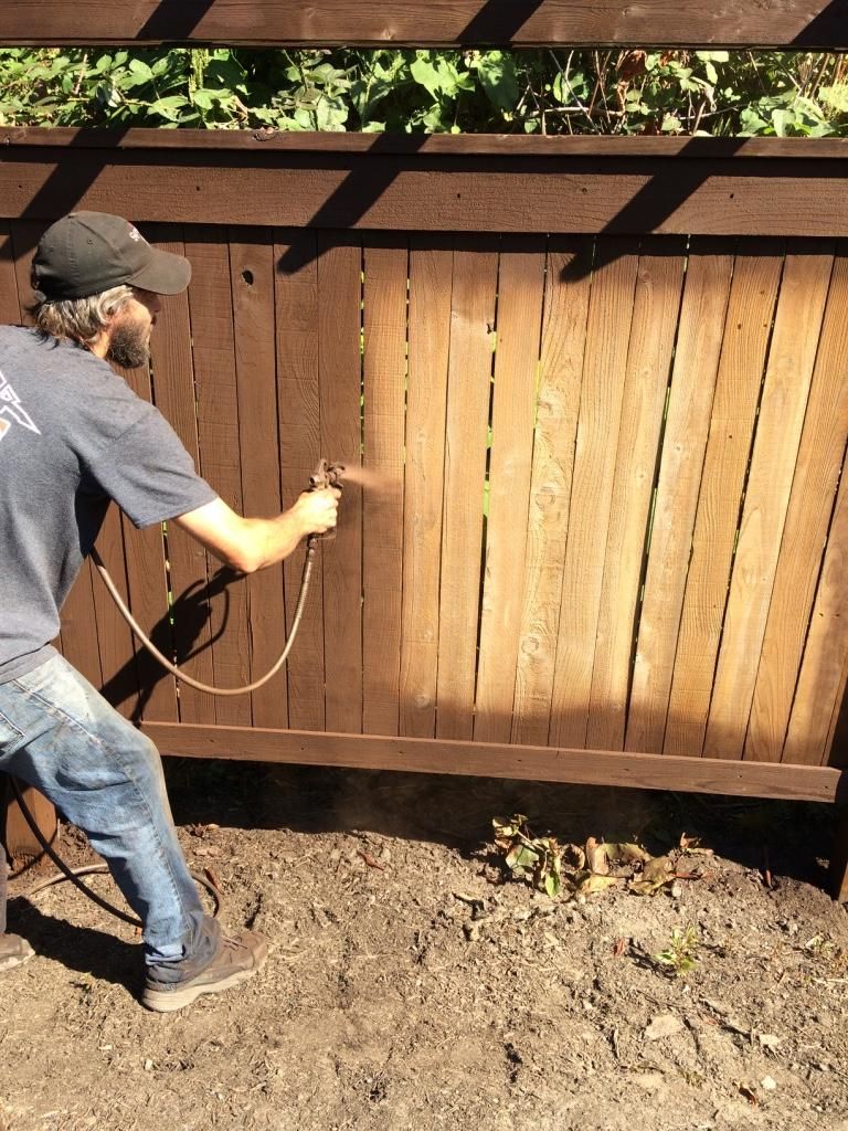 Going to town with our airless sprayer.