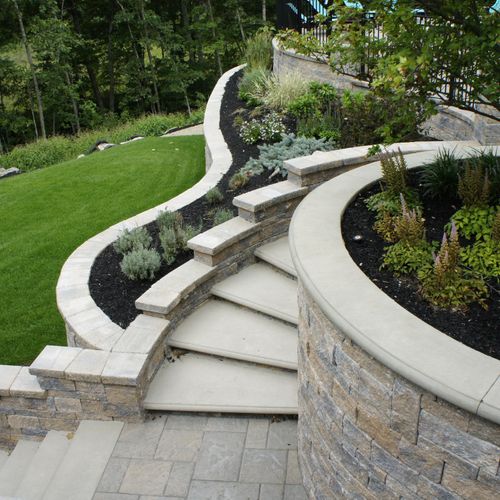 Circular stair design detail for residential clien