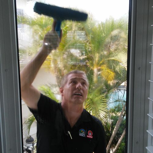 Cleaning 2nd story window