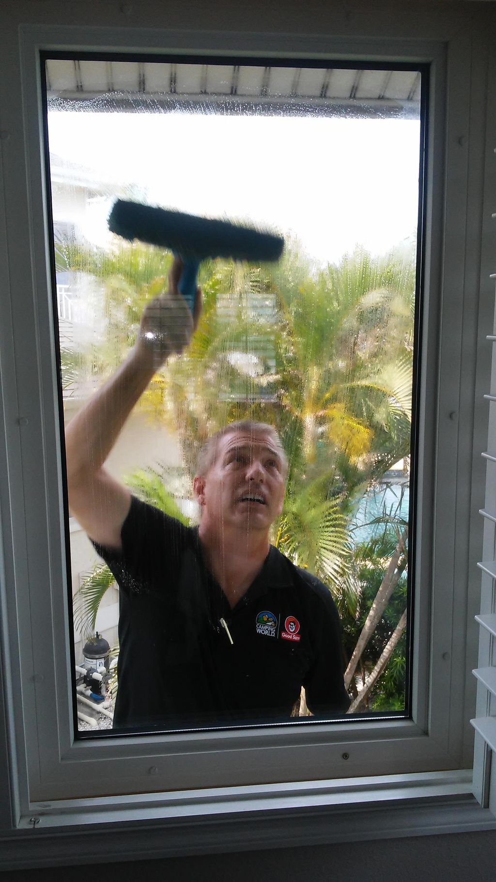 Cleaning 2nd story window