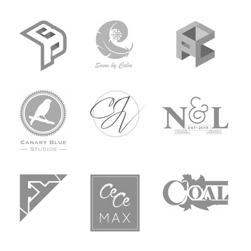 A selection of logos for various clients.