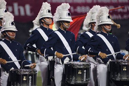 Shane performing in the Bluecoats drum and bugle c
