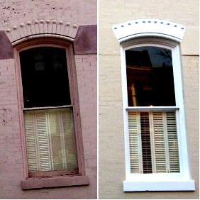 Historic window glass and sash restoration