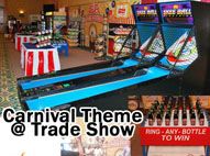 Skeeballs at Carnival Themed Trade Show Booth