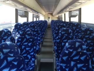 Interior view of bus.