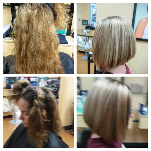 Cut, highlights, color, style & lowlights