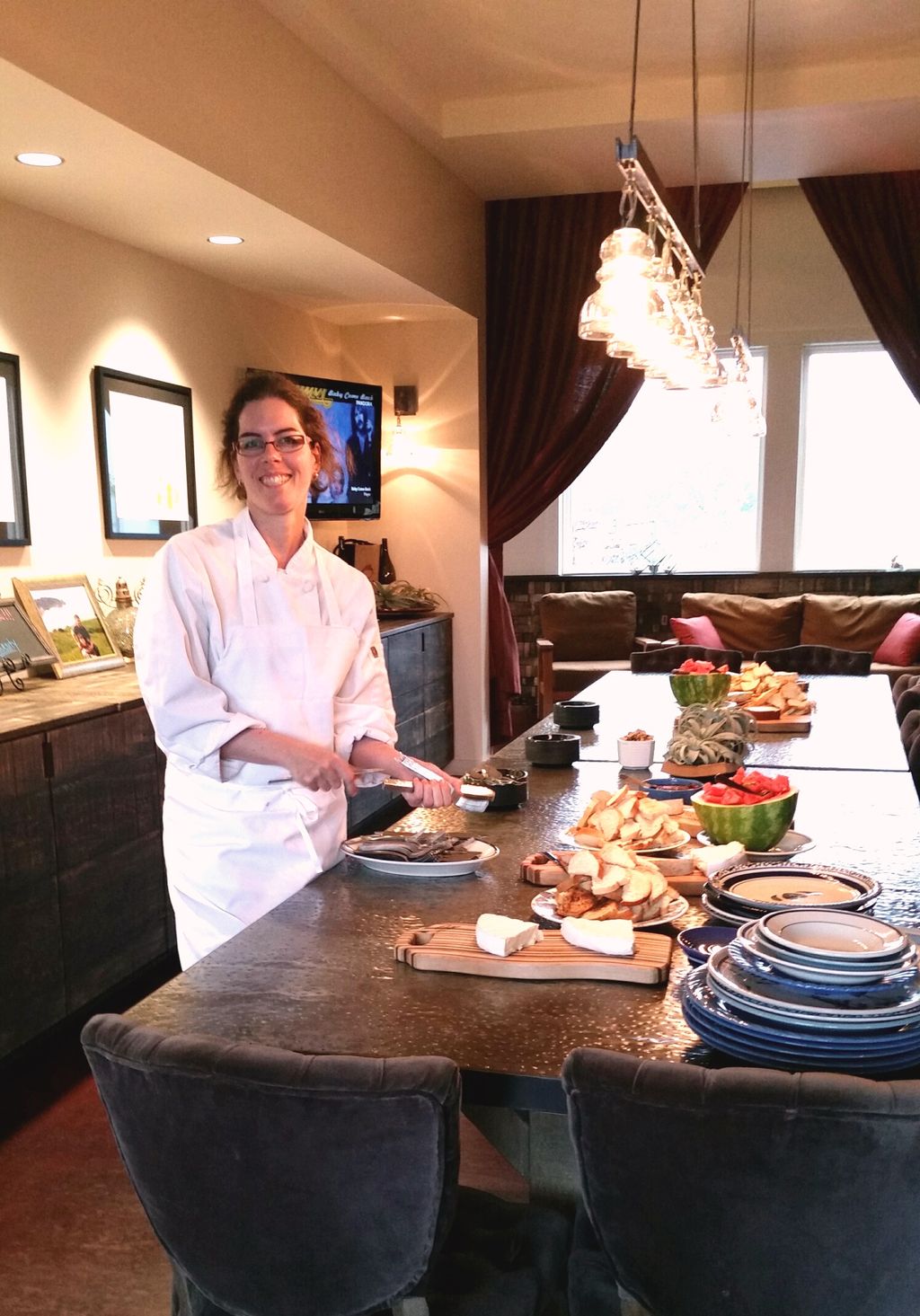 One of the Whisler sisters Sarah cheesing up the B