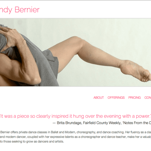 A responsive website for a dancer and teacher in N