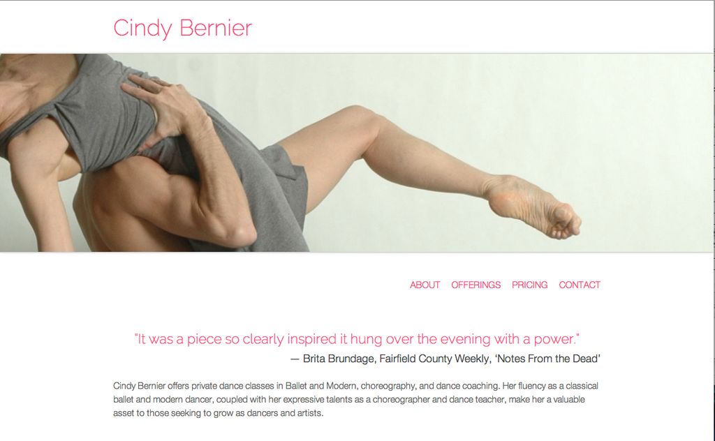 A responsive website for a dancer and teacher in N