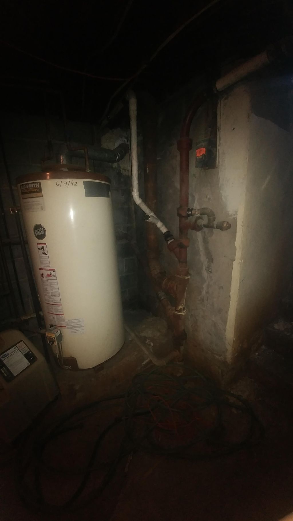 Main drain line before