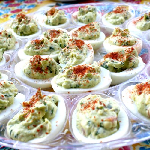Our signature Guacamole Deviled Eggs, one of our d