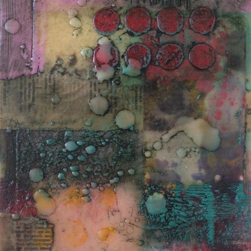 Mixed media with encaustic.