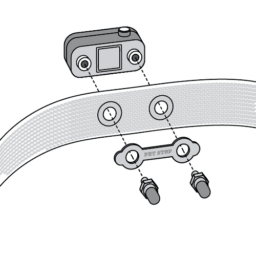 Instructional illustration for dog collar assembly
