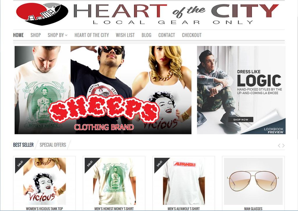 Ecommerce site designed for clothing store
