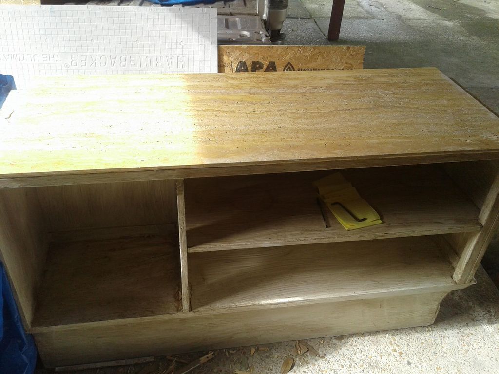 Kitchen Island after replacing counter top with gr