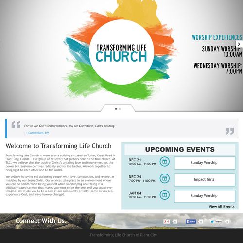 Responsive website for a local plant city church