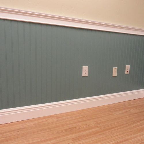 Installation of Wainscot bead board with complimen