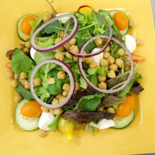Lemongrass salad- organic greens heirloom tomatoes