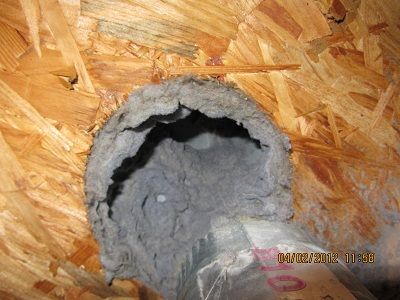 Dryer vent is clog ,Found during Wind Mitigation I