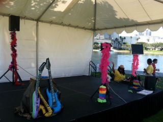 This is a setup package B with a karaoke host/ DJ.