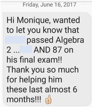 This young man struggled with his Algebra 2 Honors