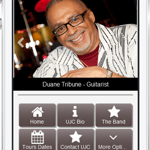 Mobile website for a local jazz band.  Keeps fans 