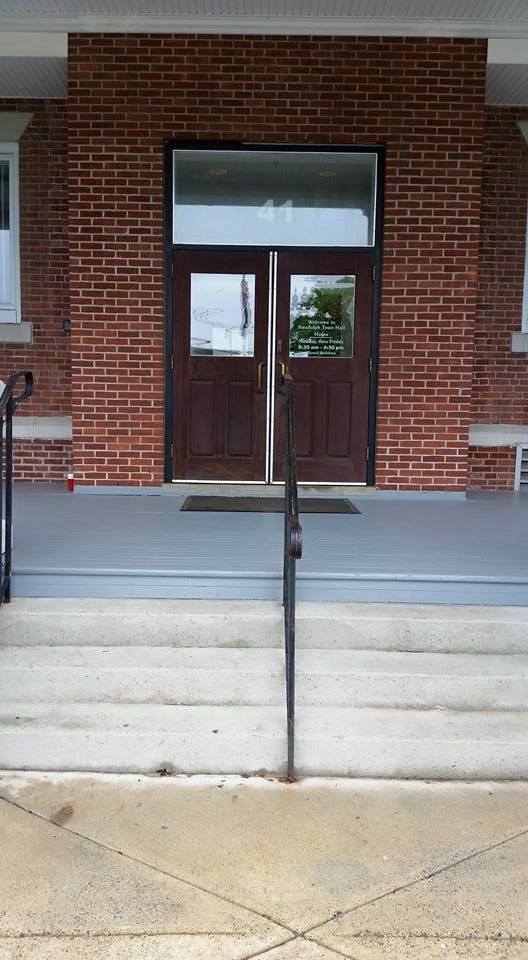 Randolph town hall front entry after paint