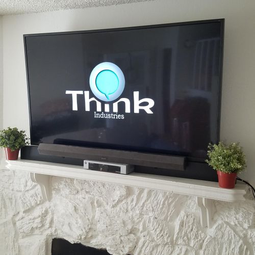 TV wall mounted. customer did not want to hide cab