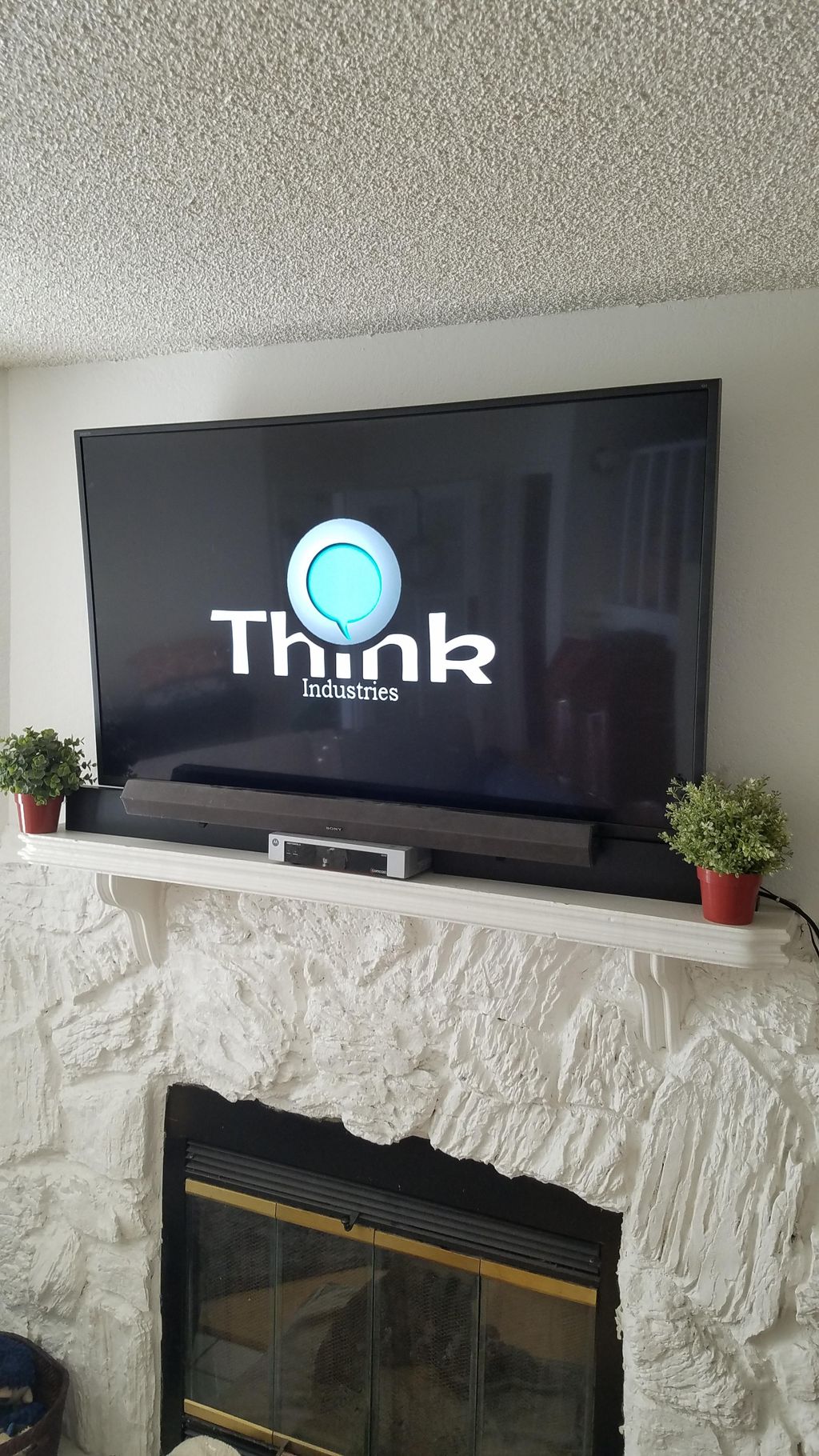 TV wall mounted. customer did not want to hide cab