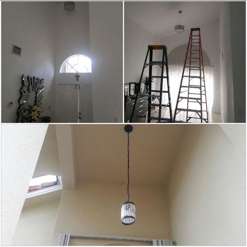Ceiling lamp installed.