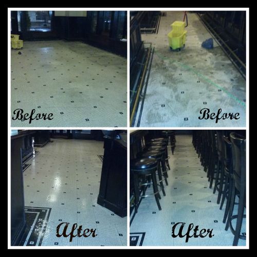 Restaurant marble floor refinishing