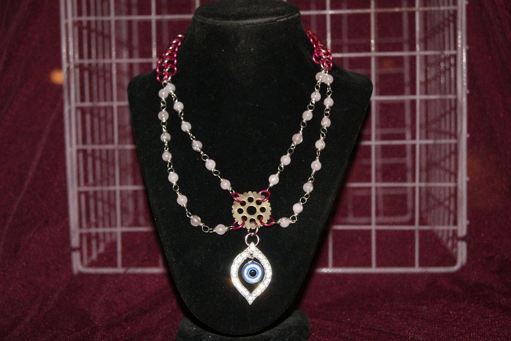 This necklace is 16 inches long and made with hand