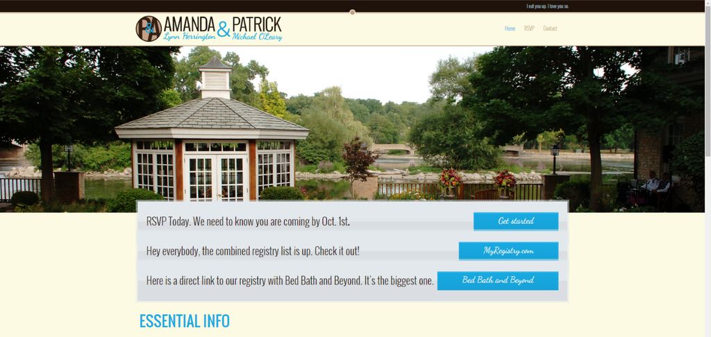 Patrick O'Leary"s and Amanda Herrington's Website 
