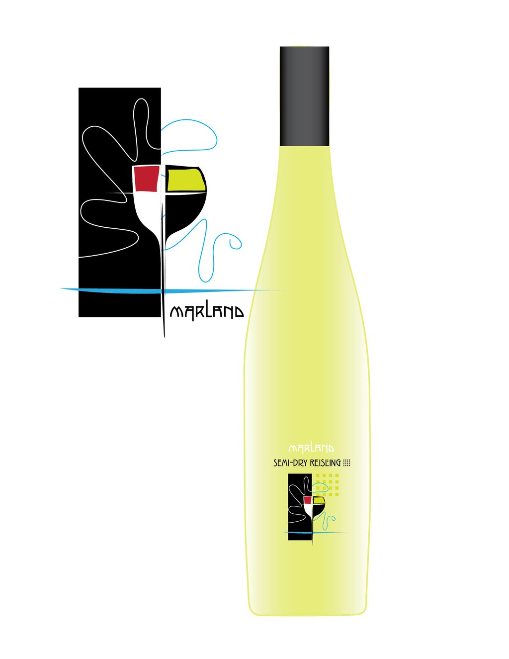 Presentation art for wine label