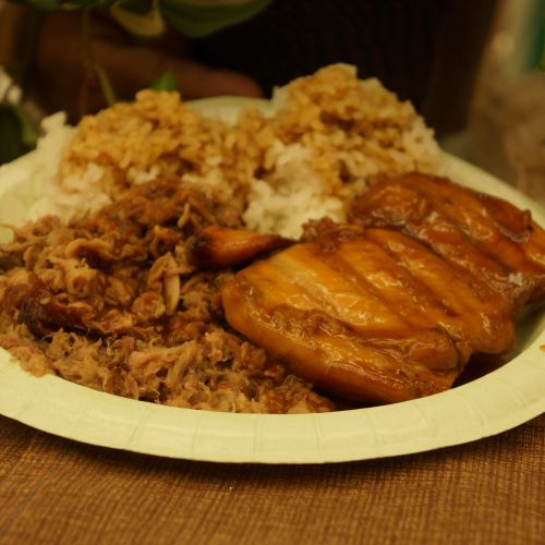 Try our Combo Platter! Kahlua Pork, Teriyaki Chick