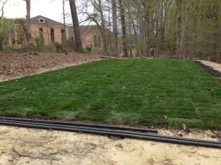 After sod installation (1800 sq feet) 
For Batting