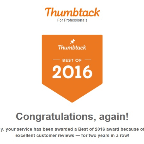 Thumbtack has given Boise Home Inspections an awar