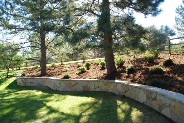 Back yard retaining wall.