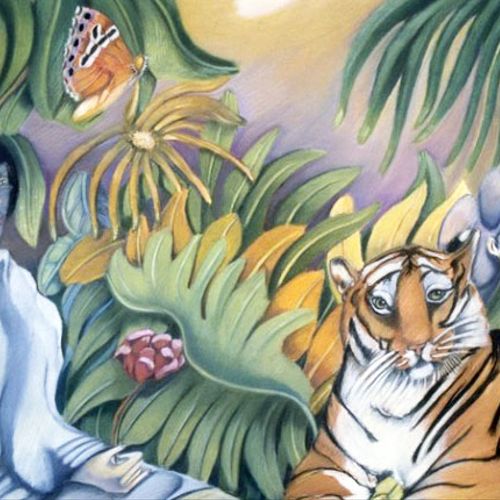 "El Tigre" The Tiger
24" x 36". Pastel Glaze