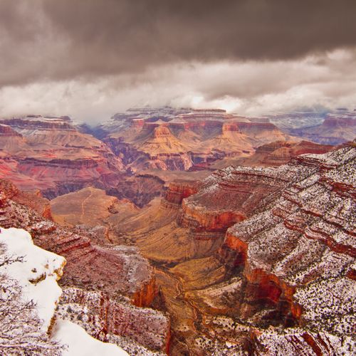 The Grand Canyon during the winter. Beautiful colo