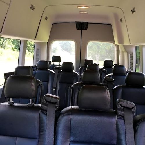 12-15 passenger Vans with 27" Smart LED TV and PS4