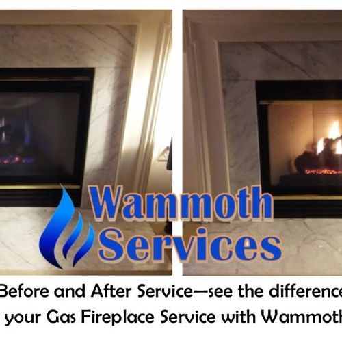 Before and After Gas Fireplace Service