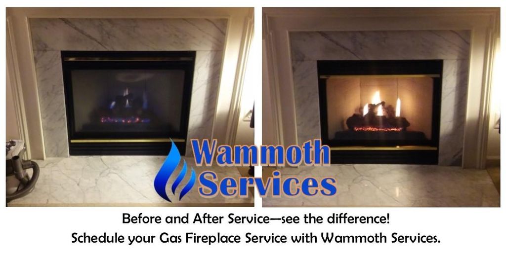 Before and After Gas Fireplace Service