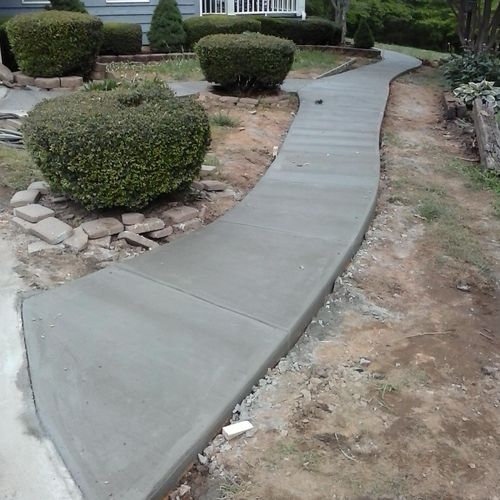 poured this walk way about 85 feet long on a 8 per