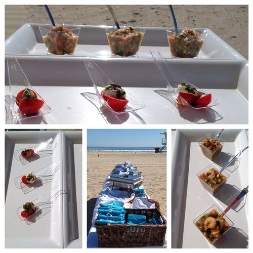 Wedding reception on the beach catered by Paris Pa