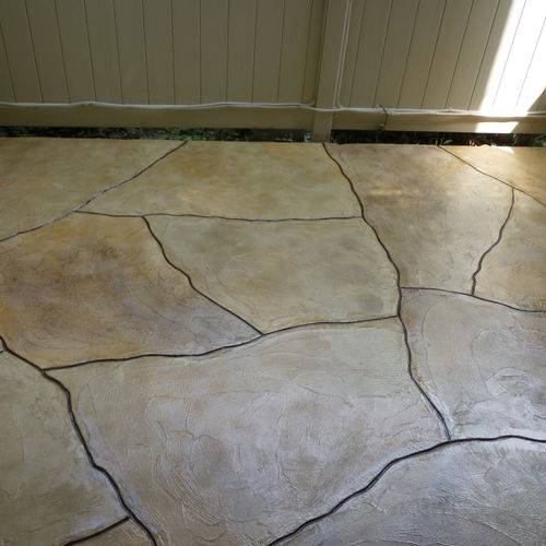 Stone look overlay with cracks made part of design